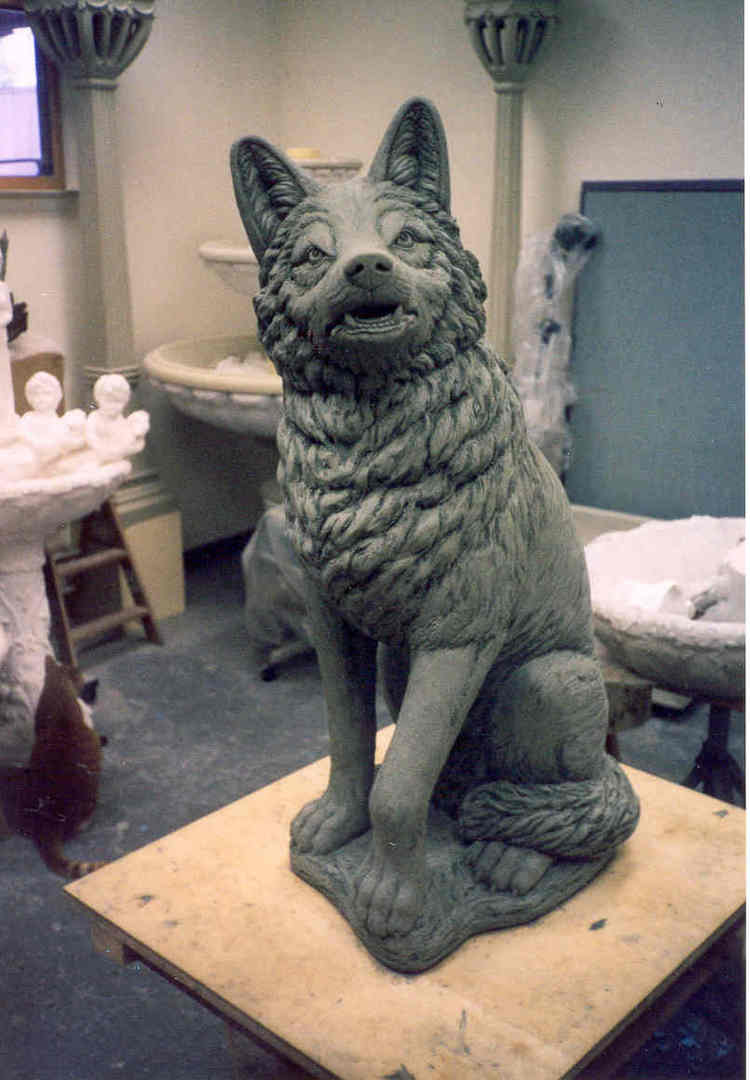 Muscles, fur texture along with facial details all come together to create the finished Wolf statue. 